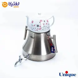 کتری استیل 5 لیتر و قوری چینی یونیک UN-7201