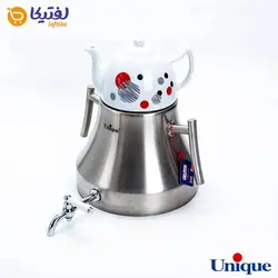 کتری استیل 5 لیتر و قوری چینی یونیک UN-7201