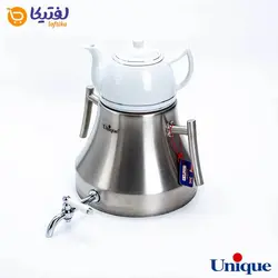 کتری استیل 5 لیتر و قوری چینی یونیک UN-7201