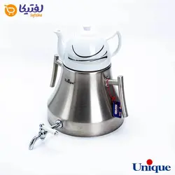کتری استیل 5 لیتر و قوری چینی یونیک UN-7201
