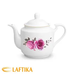چینی زرین سرویس قوری استوانه 3 سایز طرح رزفلاور