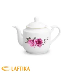 چینی زرین سرویس قوری استوانه 3 سایز طرح رزفلاور