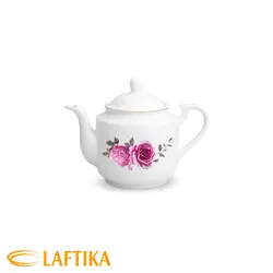 چینی زرین سرویس قوری استوانه 3 سایز طرح رزفلاور