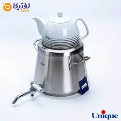 کتری استیل 4 لیتر با قوری چینی یونیک UN-7203