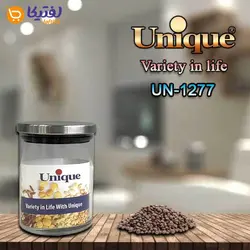 بانکه حبوبات شیشه ای درب استیل 600 یونیک UN-1277