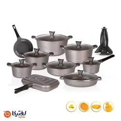 سرویس قابلمه گرانیتی 30 پارچه کاندید مدل اوشن رنگ دودی