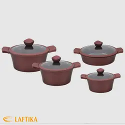 سرویس قابلمه یونیک خارجی چدن 8 پارچه داخل سرامیک  UN-8819