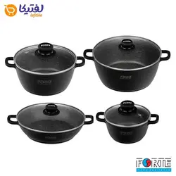 سرویس قابلمه گرانیتی 8 پارچه فورته Forte سرینا (مشکی)