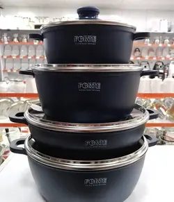 سرویس قابلمه گرانیتی 8 پارچه فورته Forte سرینا (مشکی)