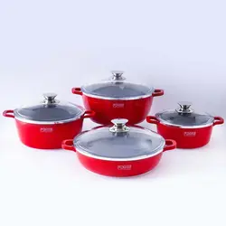 سرویس قابلمه گرانیتی 8 پارچه فورته Forte مدل سرینا (قرمز)