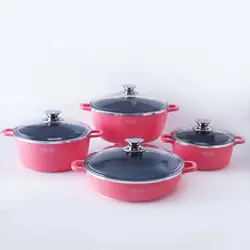 سرویس قابلمه گرانیتی 8 پارچه فورته Forte مدل سرینا (گلبهی)