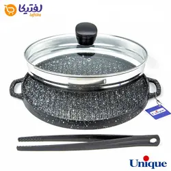 تابه گریل چدنی یونیک درب دار 30 سانتیمتری UN-6003