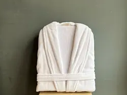 حوله پالتويي مخمل لوکس 115 ساده سفید - لایکو