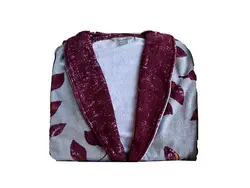 حوله پالتويي مخمل لوکس 115 فلوريش زرشکی - لایکو