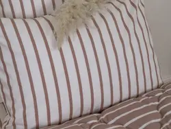 سرويس کاور لحاف دونفره 6تکه -استرایپ قهوه ای- لايکو