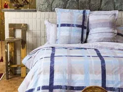 سرويس لحاف کيسه اي دونفره 7تکه سایز بزرگ - لايکو - پاتینا آبی