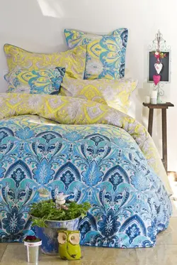 سرويس لحاف کيسه اي دونفره 7تکه -لايکو ماهمون آبی