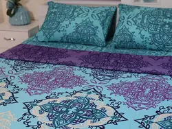 سرویس یکنفره کاور لحاف و روبالشی طرح ساندرا- لایکو