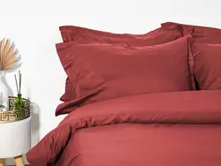 سرويس کاور لحاف دونفره 6تکه زرشکی ساده - لايکو