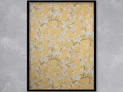 پارچه عرض 240 صد در صد نخ  طرح ست  سونارا زرد- لایکو