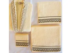 سرويس حوله پالتويي 4 تکه سايز XL(مردانه)کژوال کرم - لایکو