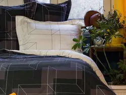 سرویس لحاف یکنفره 5 تکه طرح کیوب