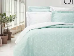 سرويس کاور لحاف دونفره 6تکه -لايکو زینو آبی زنگاری