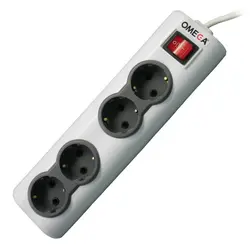 رابط برق 4 خانه ارت دار سیم 1.5 اُمِگا مدل R4000