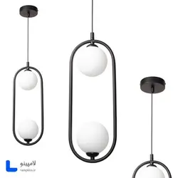 چراغ آویز مدرن مولکولی بیضی دو شعله