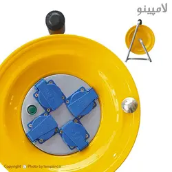 قرقره کابل جمع کن دستی 4 پریز درپوش دار متوسط