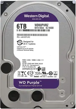 هارددیسک اینترنال وسترن دیجیتال مدل Purple WD60PURZ ظرفیت 6 ترابایت