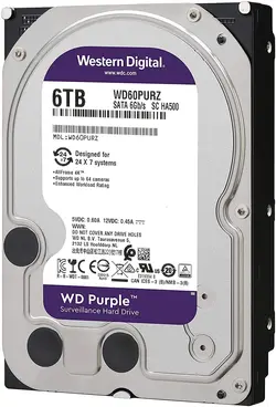 هارددیسک اینترنال وسترن دیجیتال مدل Purple WD60PURZ ظرفیت 6 ترابایت