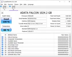 اس اس دی اینترنال ای دیتا مدل FALCON PCIe Gen3x4  ظرفیت 1 ترابایت