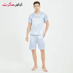 پیراهن شلوارک راحتی مردانه ساتن ابریشم lebassecret989 👌
