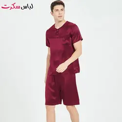 پیراهن شلوارک راحتی مردانه ساتن ابریشم lebassecret989 👌