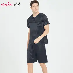 پیراهن شلوارک راحتی مردانه ساتن ابریشم lebassecret989 👌