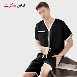لباس خواب مردانه ساتن ابریشم lebassecret959 😍شیک، لوکس