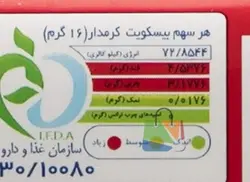 بیسکوئیت کرمدار ساقه طلایی مینو وزن 192 گرم