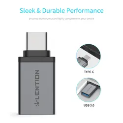 خرید آنلاین مبدل USB-C به USB-A لنشن مدل C3 با سرعت 5 گیگابایت بر ثانیه