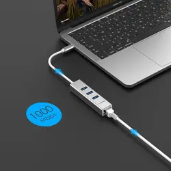 لنشن C23S هاب usb-c با سرعت انتقال بالا و خروجی اترنت|لنشن