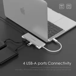 هاب USB-C لنشن C35 با 6 پورت خروجی پرکاربرد