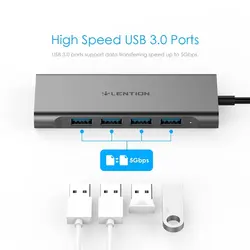 هاب USB-C لنشن C35 با 6 پورت خروجی پرکاربرد