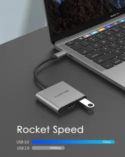 خرید اینترنتی هاب3پورت USB-C لنشن مدل C14 با کیفیت عالی