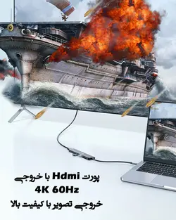 خریدهاب 8 پورت CE18s Usb c | هاب با خروجی Hdmi 4K | هاب مک بوک لنشن