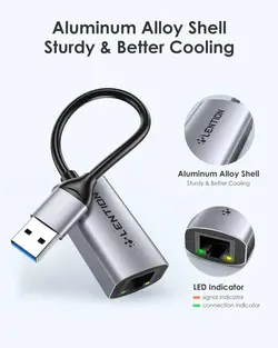 مبدل USB-A به HU604| Gigabyte RJ45