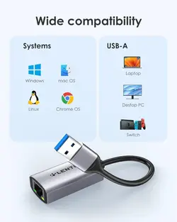 مبدل USB-A به HU604| Gigabyte RJ45