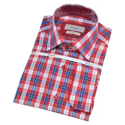 پیراهن مردانه بوسینی BOSSINI چهارخانه قرمز