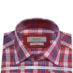پیراهن مردانه بوسینی BOSSINI چهارخانه قرمز