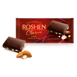 تابلت شکلات تلخ کلاسیک بادام روشن(ROSHEN) ۹۰ گرمی