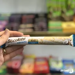 ویفر رولی نارگیلی بیسکولاتا نیروانا 26 گرمی